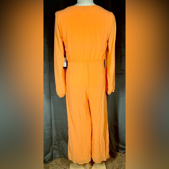 Bebe | Tie Front Elastic Waist Jumpsuit | Coverup | Cropped | Coral | Women’s L - Picture 5 of 6